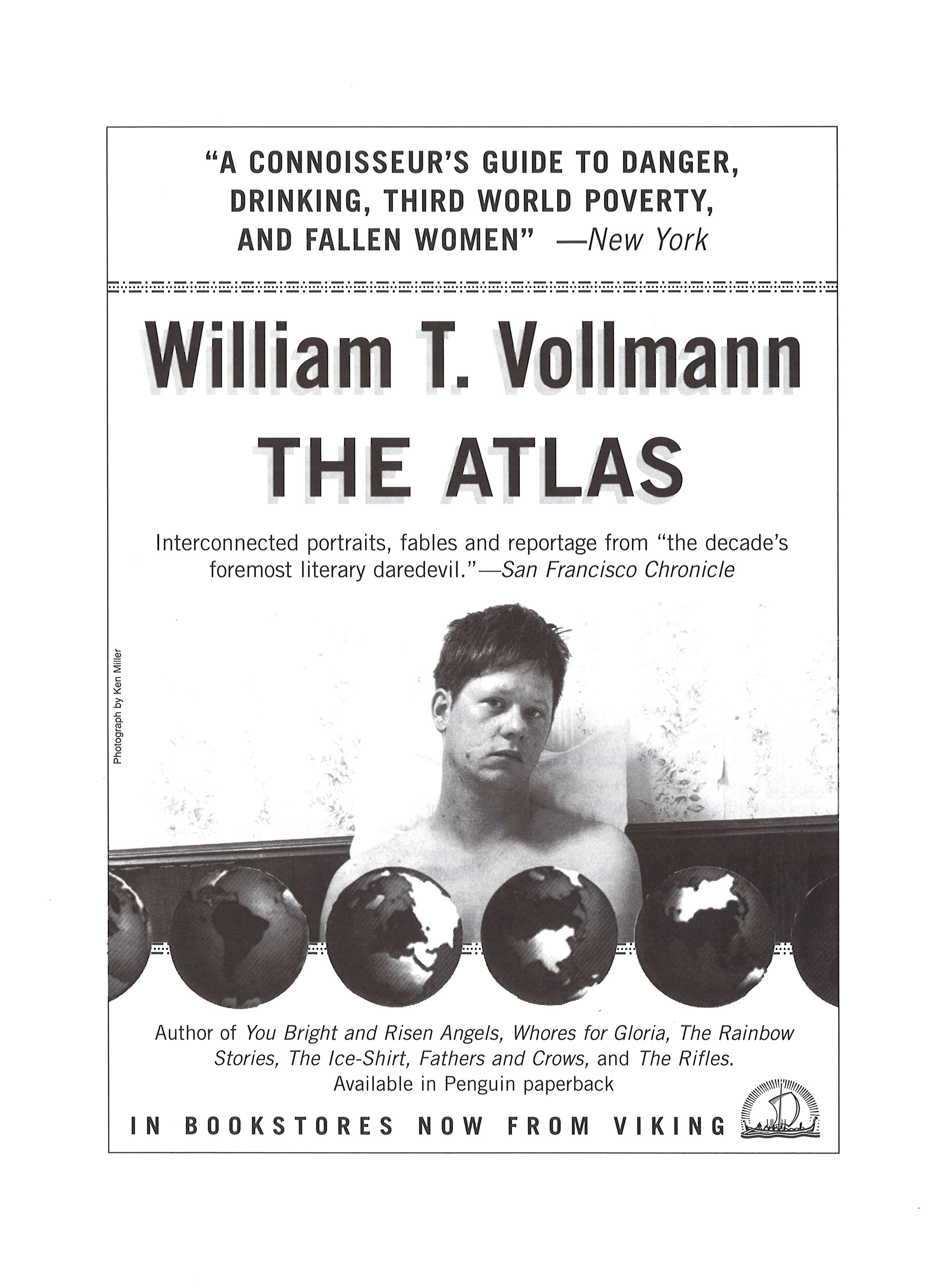 Advertisement for William T. Vollman's <em>The Atlas</em> in <em>Grand Street</em>, issue no. unknown